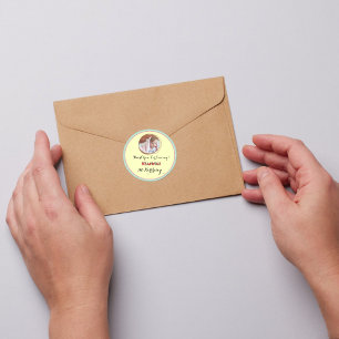 Yellow Baby Girl/Boy Thank You Birthday Classic Round Sticker