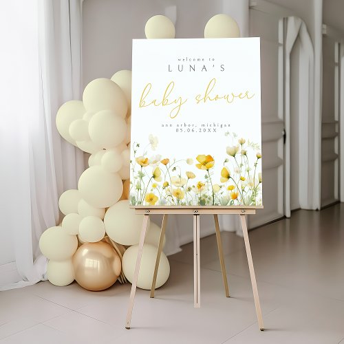 Yellow Baby In Bloom Floral Wildflower Welcome Foam Board