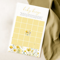 Yellow Baby In Bloom Wildflower Baby Bingo Game