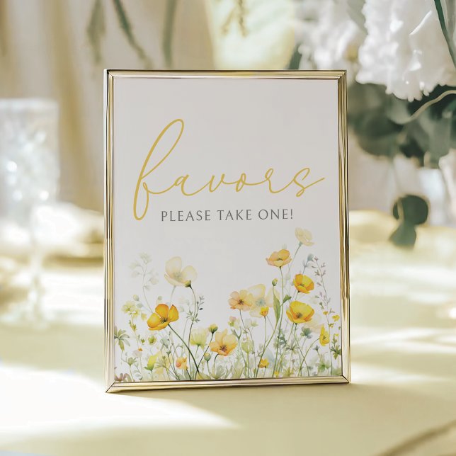 Yellow Baby In Bloom Wildflower Shower Favor Sign (Creator Uploaded)