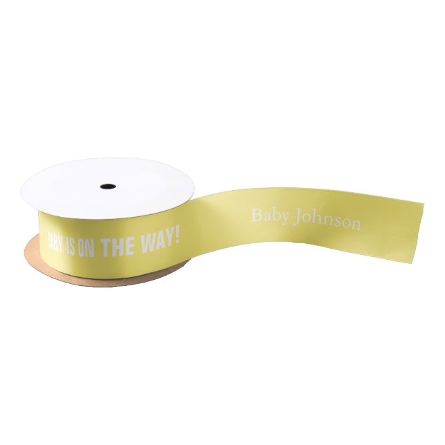 Yellow Baby on the Way Personalized Ribbon (Spool)