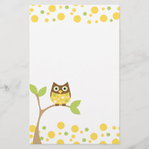 Yellow Baby Owl Stationery