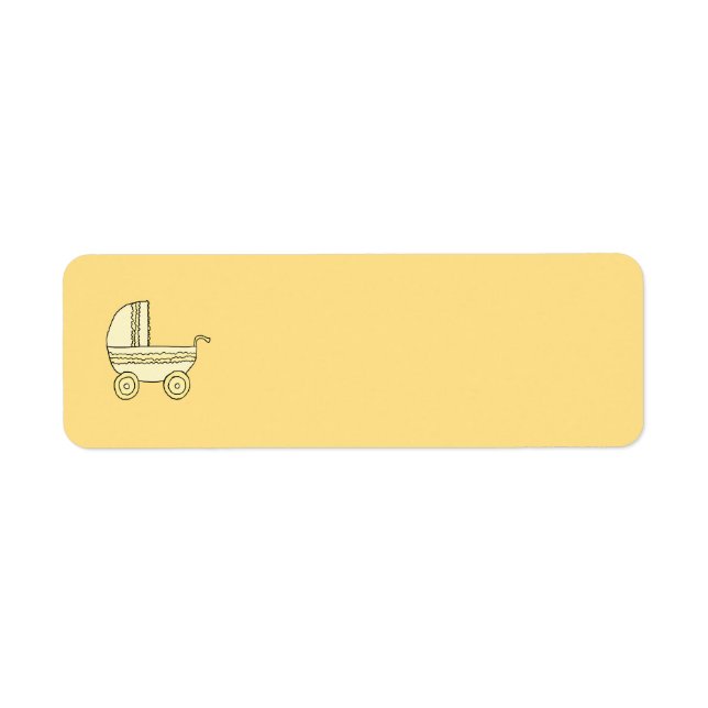 Yellow Baby Pram. Label (Front)