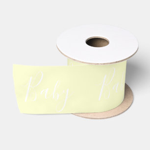Yellow Baby Script Elegant Baby Shower Satin Ribbon