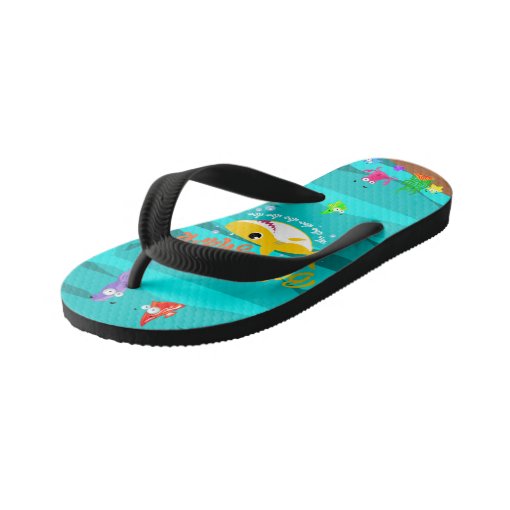 Yellow Baby Shark doo doo doo Ocean Kid's Flip Flops | Zazzle