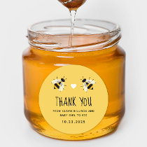 Yellow Baby to Bee Shower Thank You Classic Round Sticker