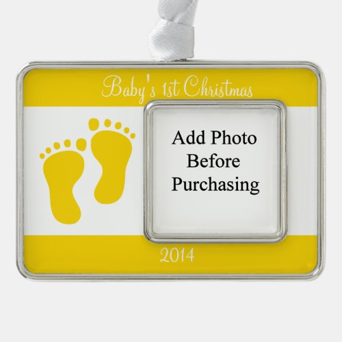 Yellow Babys 1st Christmas Christmas Ornament