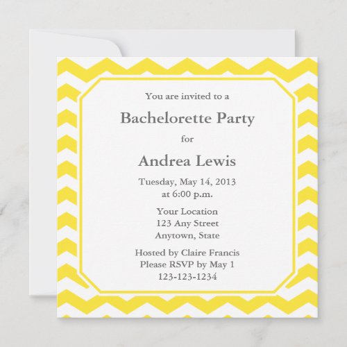 Yellow Bachelorette Party Invite / Announcement
