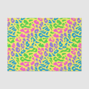 Yellow Back Leopard Neon Decoupage Tissue Paper