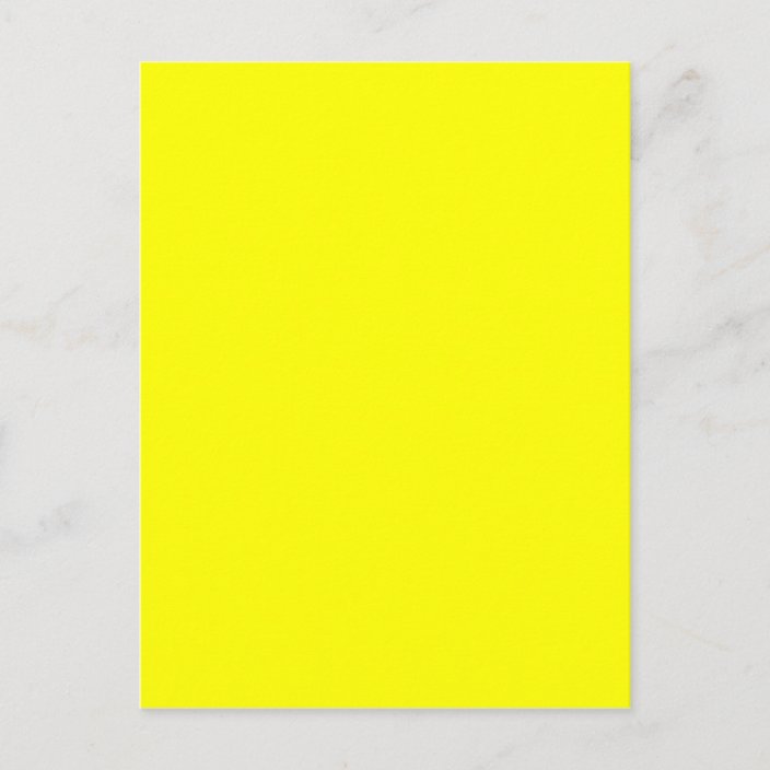 Yellow Background Blank Template Postcard