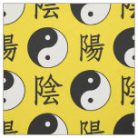 Yellow Background Chinese Yinyang Pattern Fabric