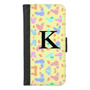 Yellow background colorful bunnies pattern add let iPhone 8/7 wallet case