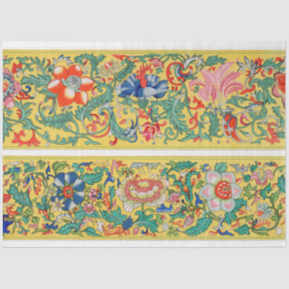 Yellow background floral paper