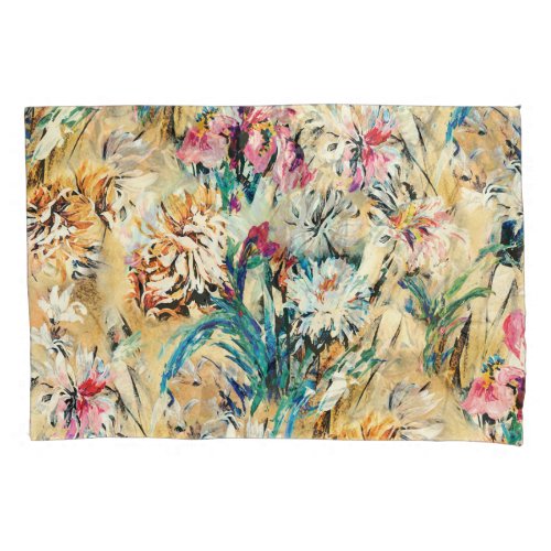 Yellow Background Floral Watercolor Digital Pillow Case