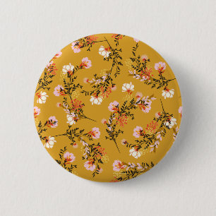 Yellow background flowers button