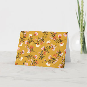 Yellow background flowers card