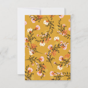 Yellow background flowers RSVP card