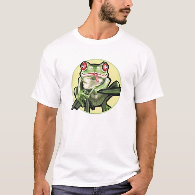 Yellow Background Tree Frog T-Shirt (Front)