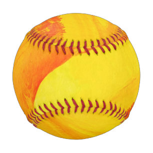 yellow background. watercolor on paper baseball