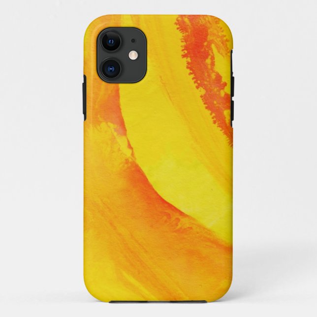 yellow background. watercolor on paper Case-Mate iPhone case (Back)