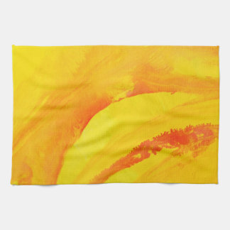 yellow background. watercolor on paper kitchen towel