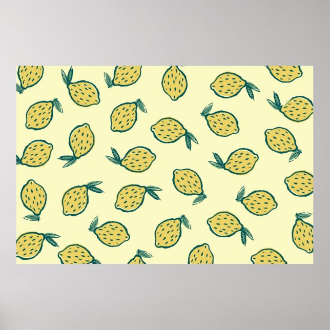 Yellow background with lemons. Lemon. background w Poster (Front)