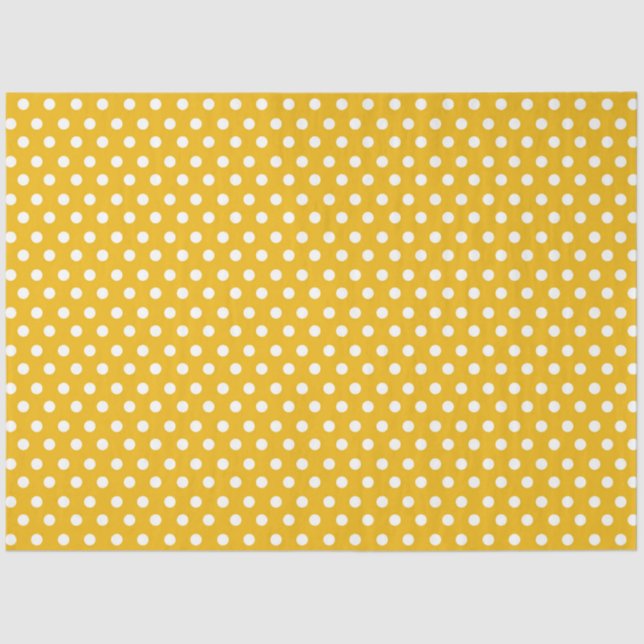 Yellow Background with White Polka Dots Tissue Paper (Front)