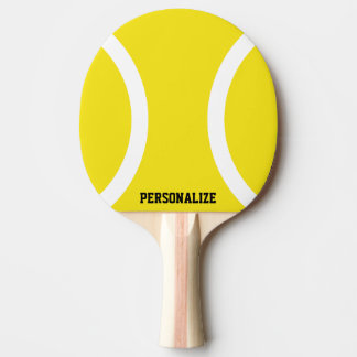 Yellow ball ping pong paddle for table tennis