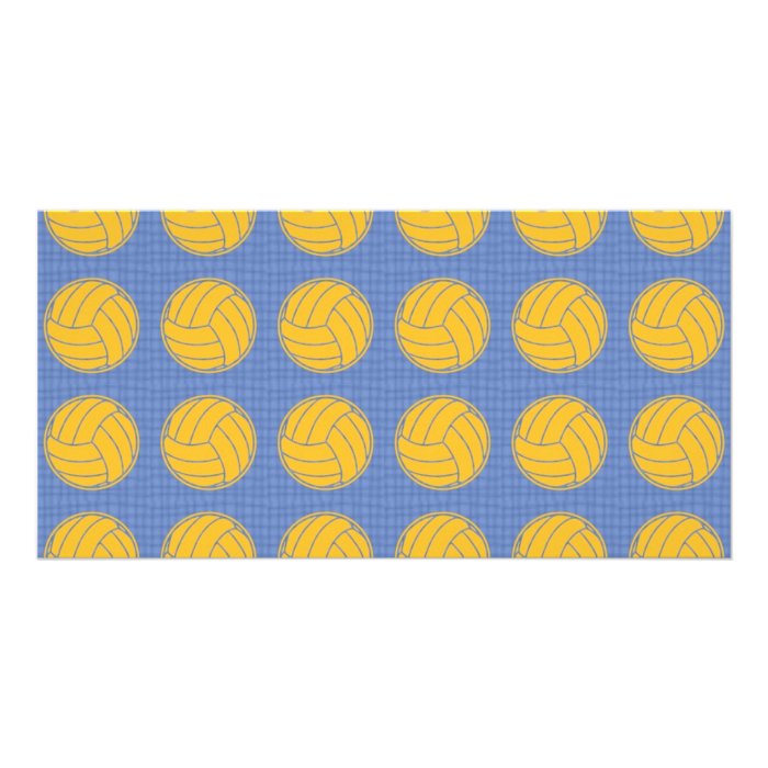 Yellow balls on blue background picture card