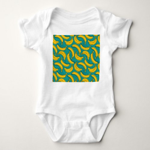 Yellow Banana Black Outline Vintage Baby Bodysuit