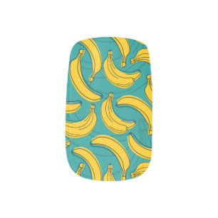 Yellow Banana: Black Outline Vintage Minx Nail Art