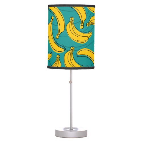 Yellow Banana Black Outline Vintage Table Lamp