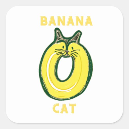 Yellow banana cat _ cute kitten sticker meme