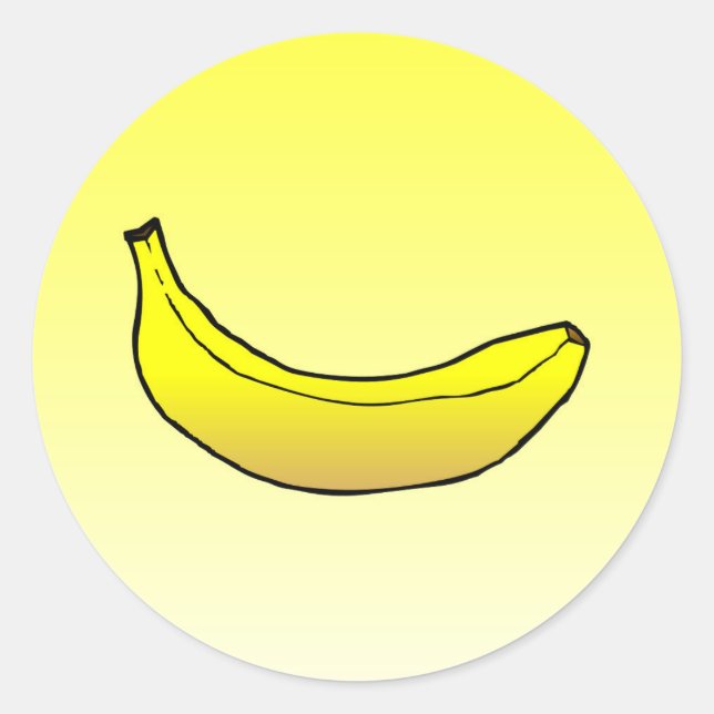 Yellow Banana Classic Round Sticker (Front)