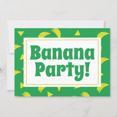 Yellow Banana Confetti Yellow Party Birthday Green Invitation
