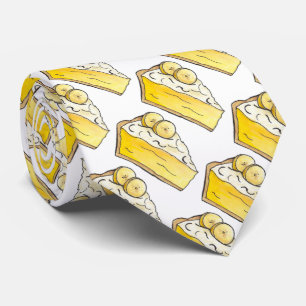 Yellow Banana Cream Creme Pie Slice Foodie Tie