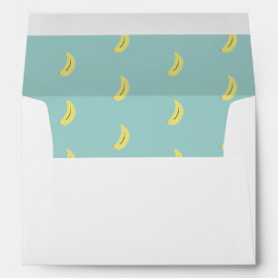Yellow banana drawing blue pattern envelope