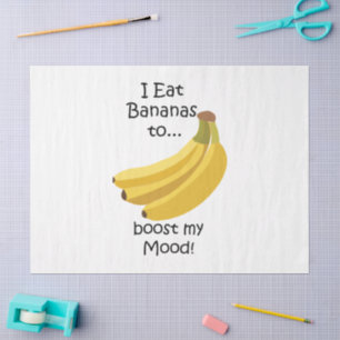 Yellow Banana Fruit Boost My Mood Funny Tissue Paper