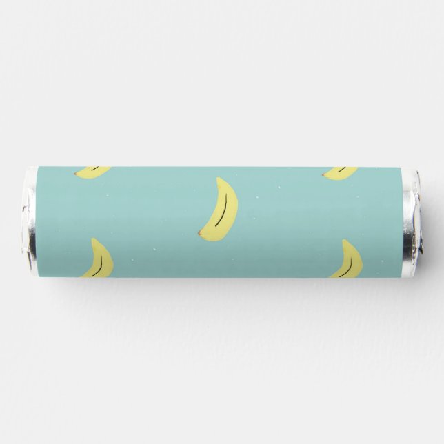 Yellow banana pattern on blue breath savers® mints (Front)