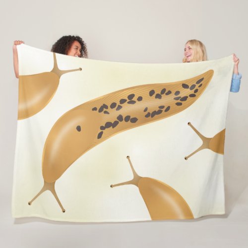 Yellow Banana Slug Fleece Blanket