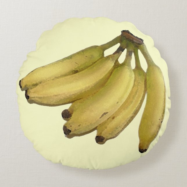 yellow banana tropical-decor round pillow (Front)