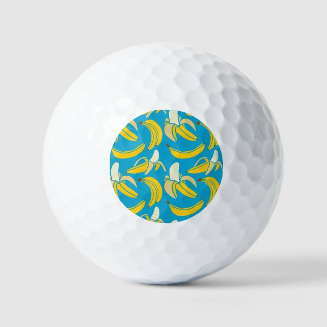 Yellow bananas, blue background pattern golf balls (Front)