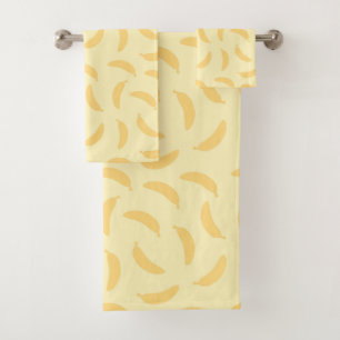 Yellow Bananas Fruit Print Bath Towel Set