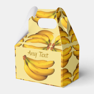 Yellow bananas in a bunch favor boxes