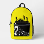 Yellow band music lover chic printed backpack