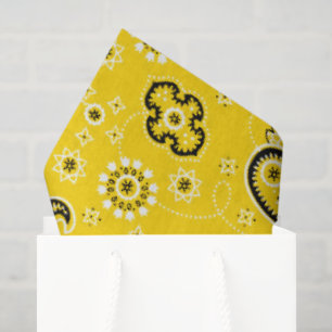 Yellow Bandana Modern Cowboy Cowgirl Fun Tissue Paper