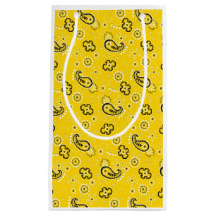 Yellow Bandana Modern Cowboy Western Outdoors Fun Small Gift Bag