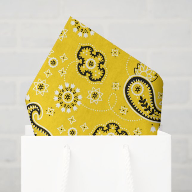 Yellow Bandana pattern Modern Cowboy Fun Tissue Paper (Gift Bag)