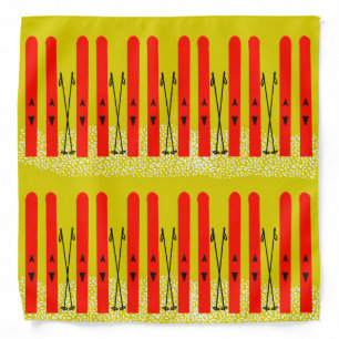 Yellow Bandana with red skis