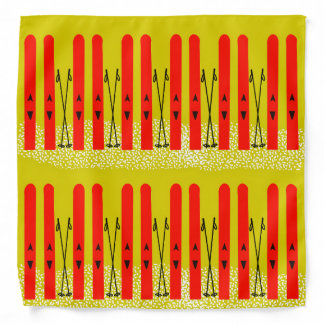 Yellow Bandana with red skis